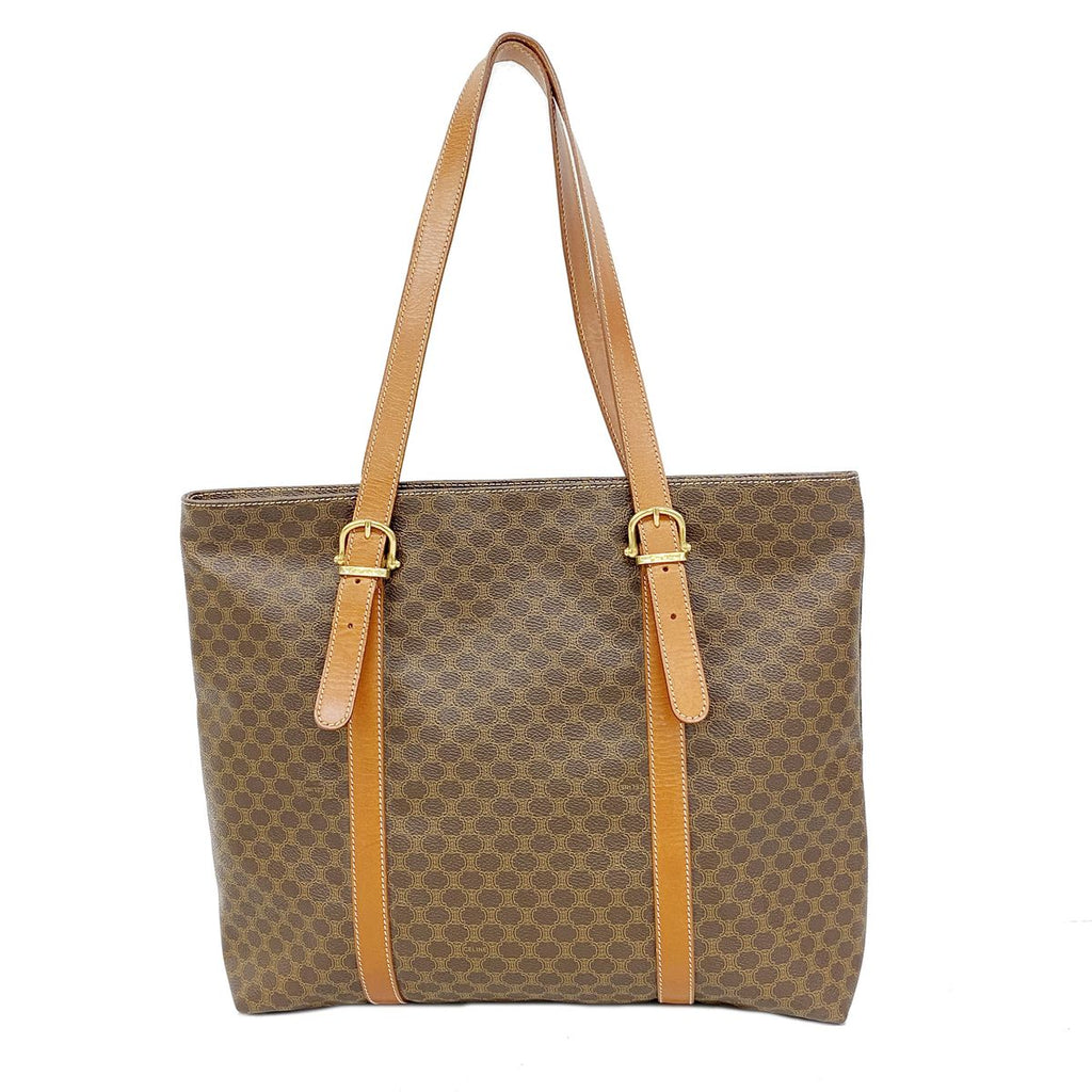 Celine Tote Bag Macadam Brown Gold