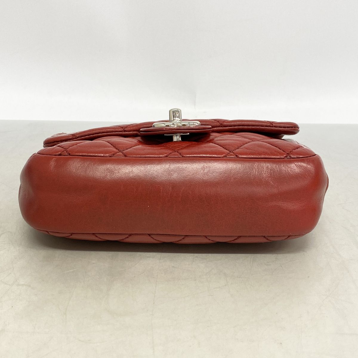 Chanel Shoulder Bag Mini Quilted Lambskin Red Silver — view 3