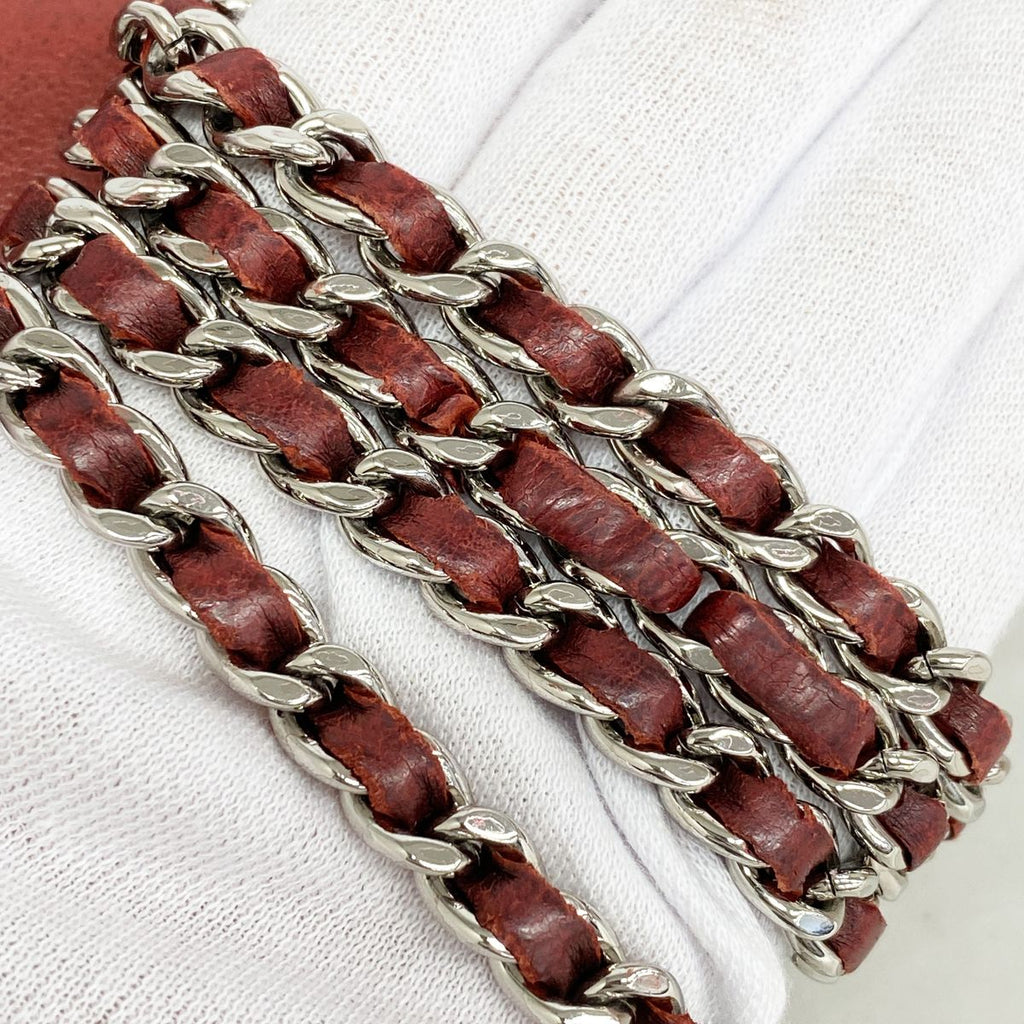 Chanel Shoulder Bag Mini Quilted Lambskin Red Silver — view 8