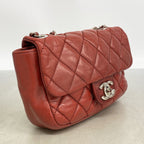 Chanel Shoulder Bag Mini Quilted Lambskin Red Silver — view 2