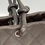 Chanel Tote Bag Cambon Lambskin Brown Silver — view 6
