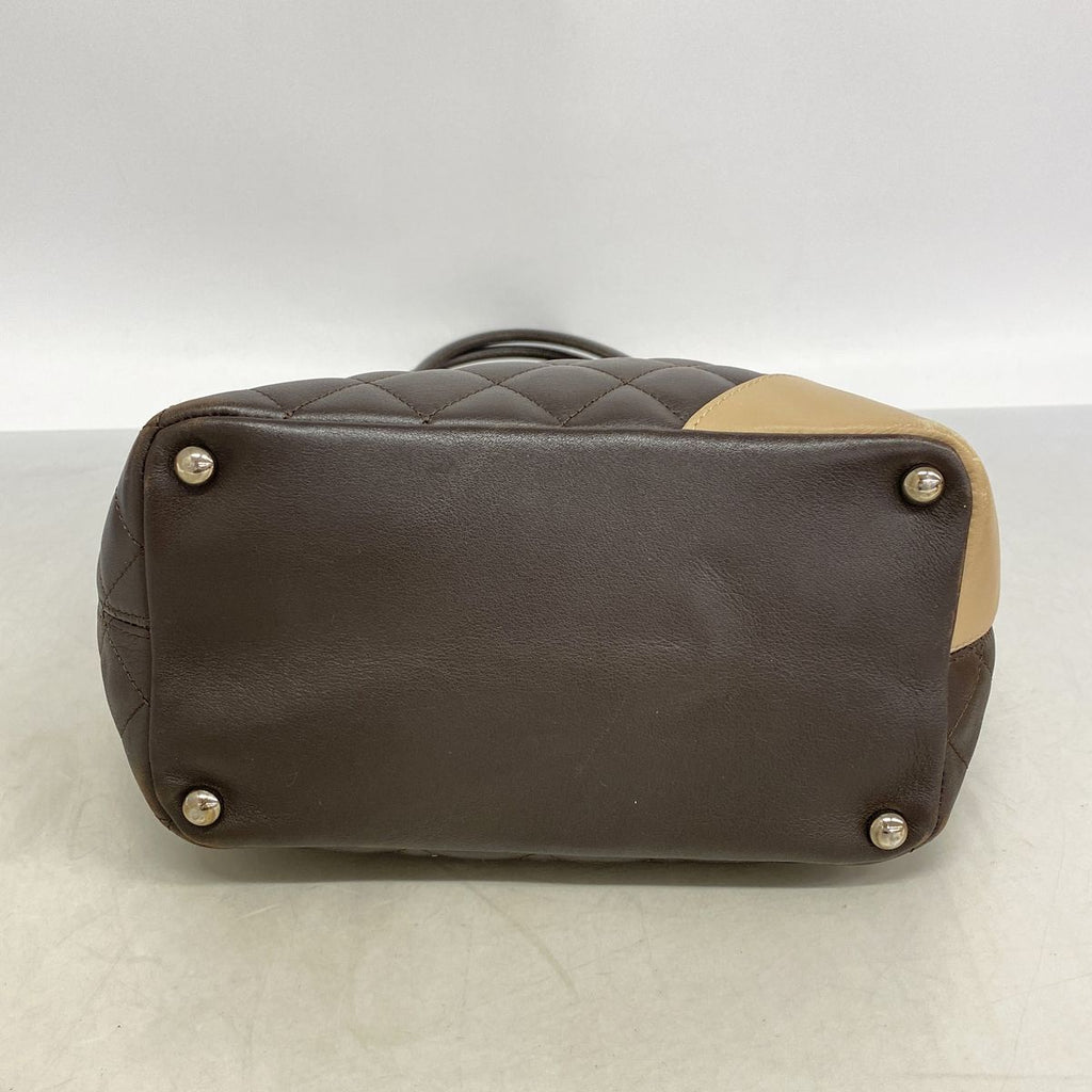Chanel Tote Bag Cambon Lambskin Brown Silver — view 3