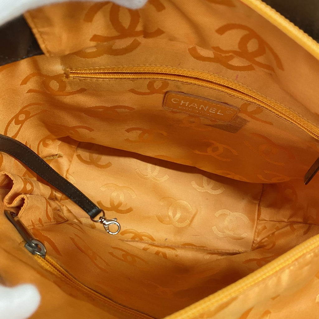 Chanel Tote Bag Cambon Lambskin Brown Silver — view 4