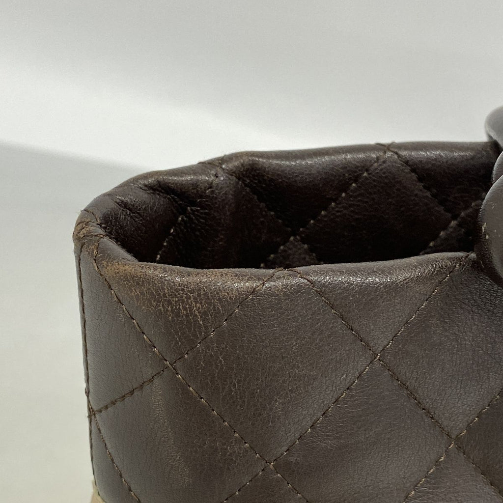 Chanel Tote Bag Cambon Lambskin Brown Silver — view 8