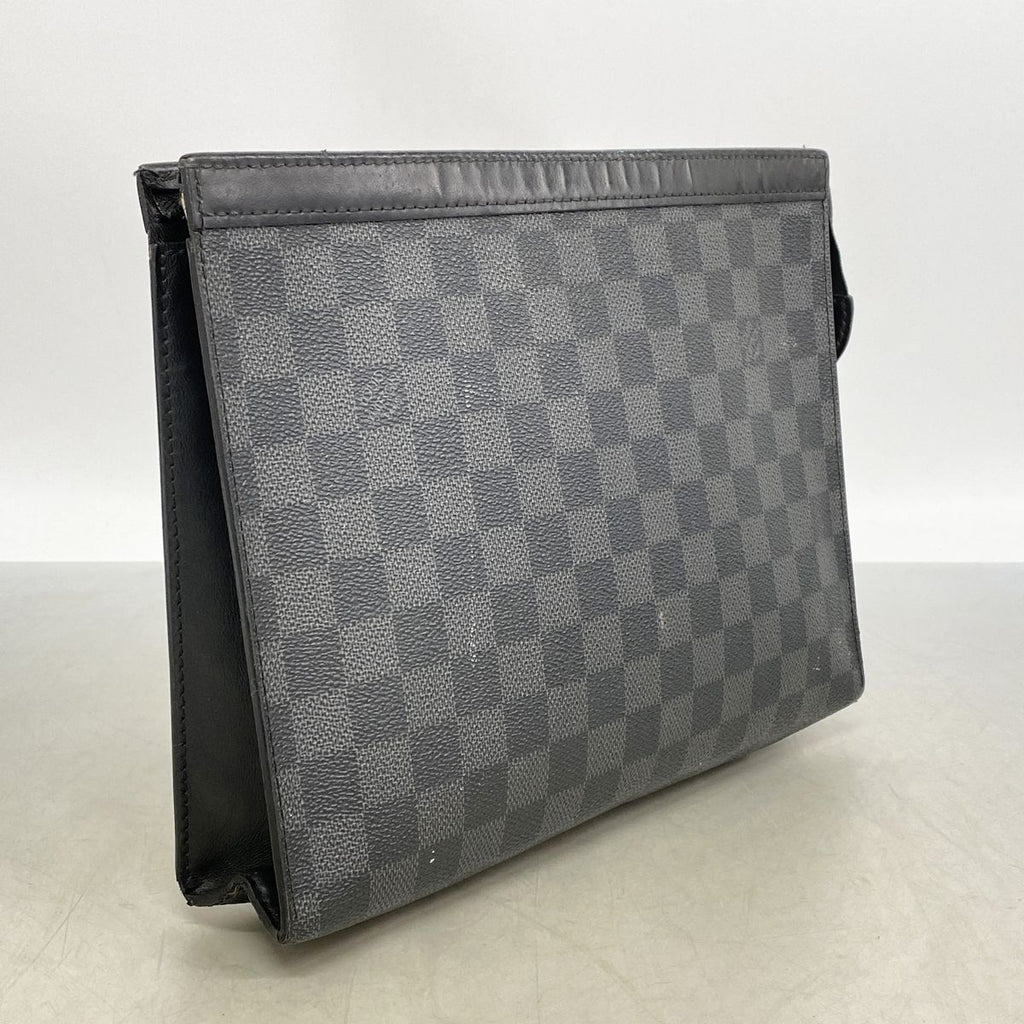 Louis Vuitton Clutch Damier Graphite Pochette Voyage MM Black Gray — view 2