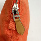 Hermes Pouch Bolide Canvas Orange Silver — view 8