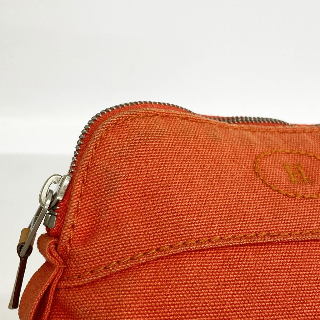 Hermes Pouch Bolide Canvas Orange Silver — view 7