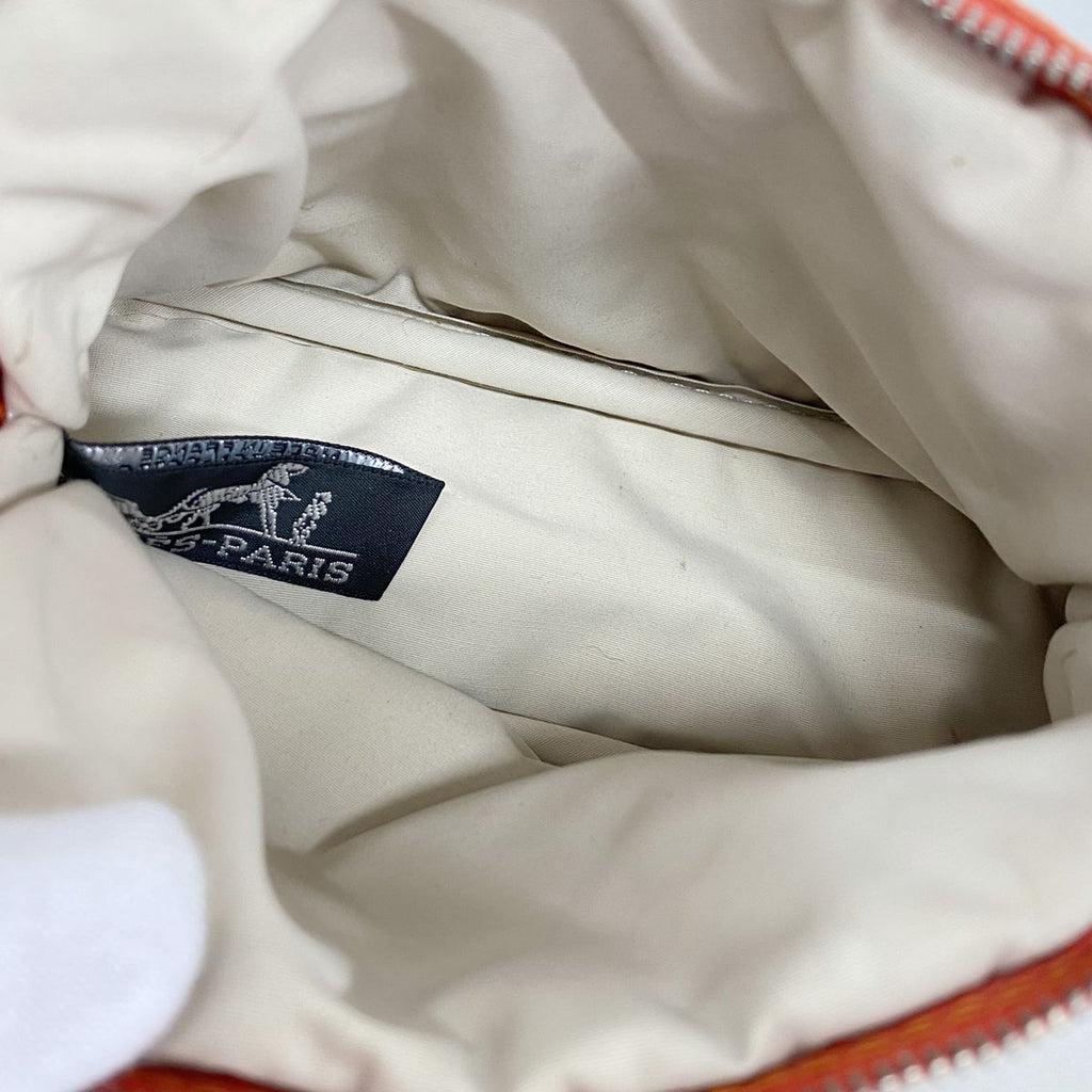 Hermes Pouch Bolide Canvas Orange Silver — view 4