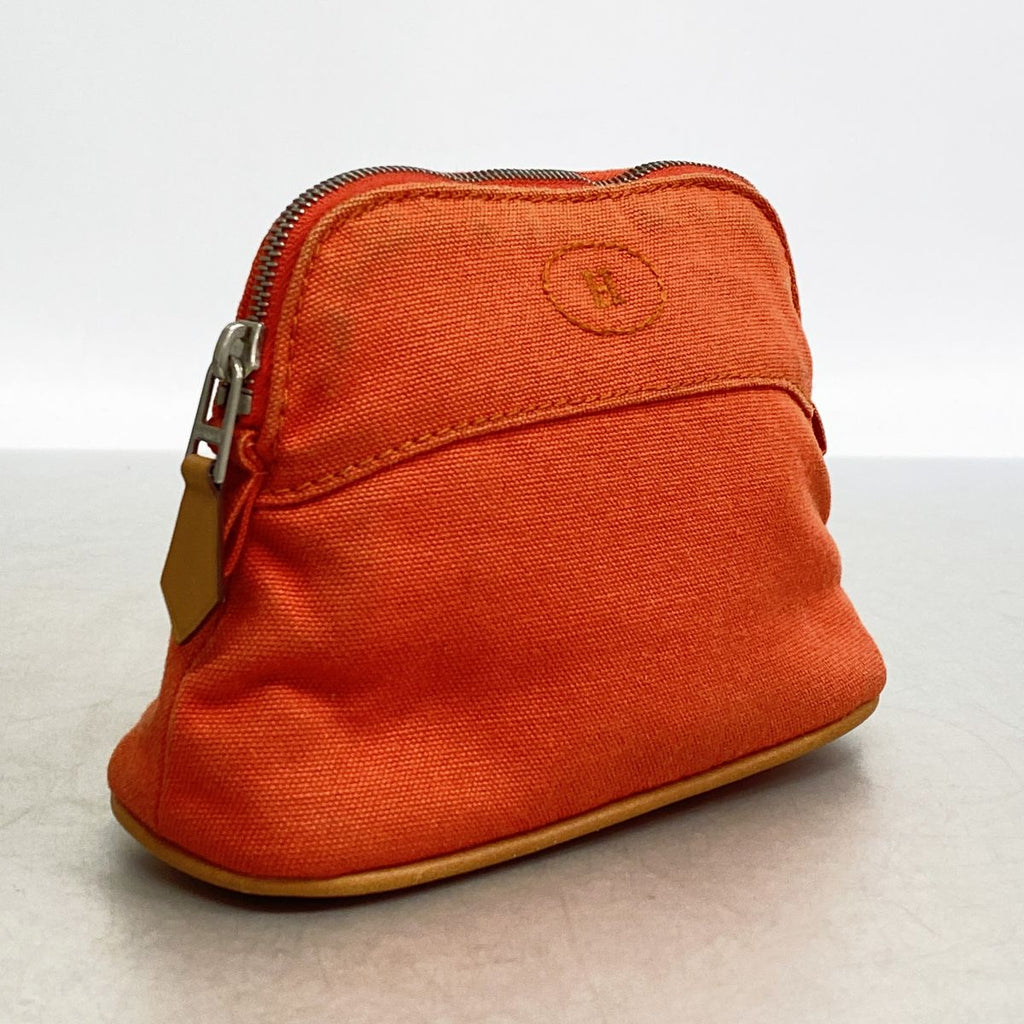 Hermes Pouch Bolide Canvas Orange Silver — view 2