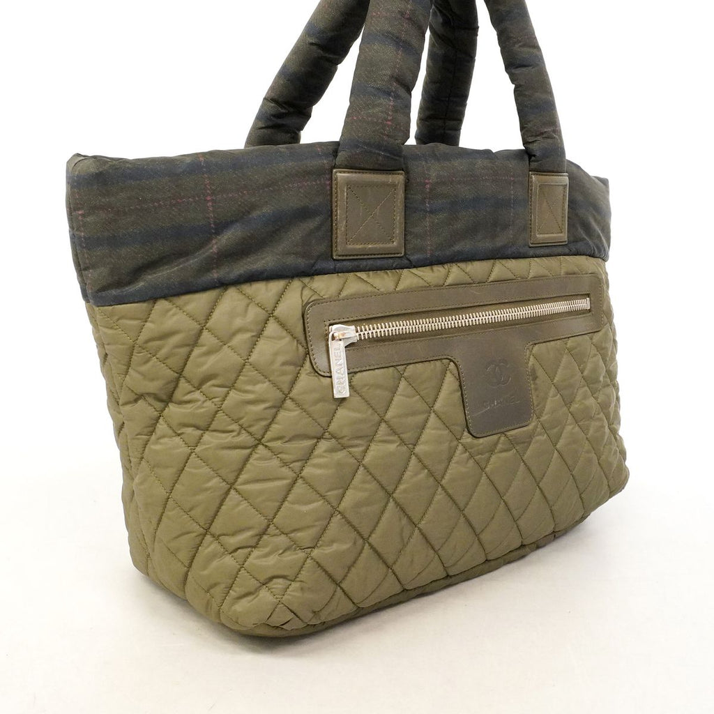 Chanel Coco Cocoon Nylon Khaki Silver Handbag — view 2