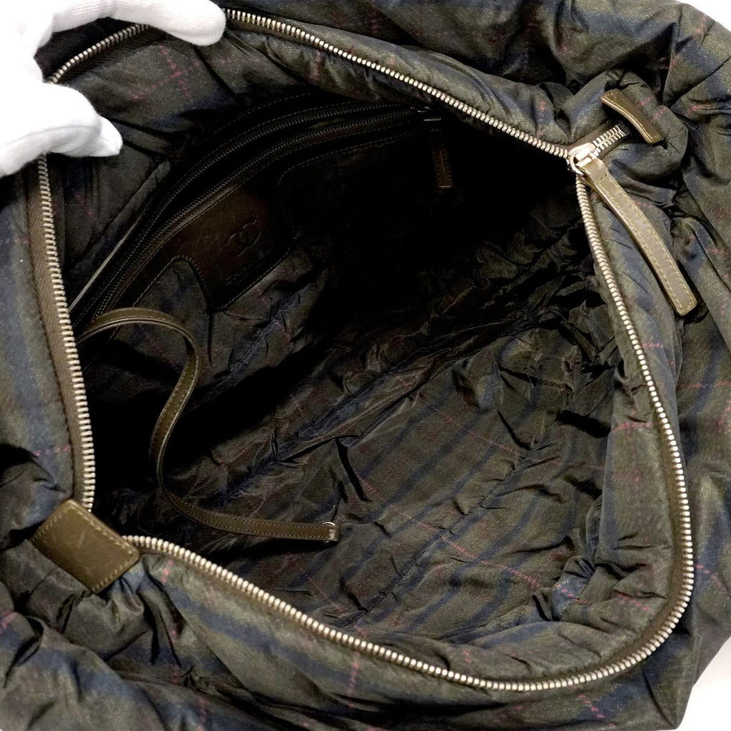 Chanel Coco Cocoon Nylon Khaki Silver Handbag — view 4