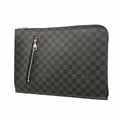 Louis Vuitton Clutch Damier Graphite Poche Document Black