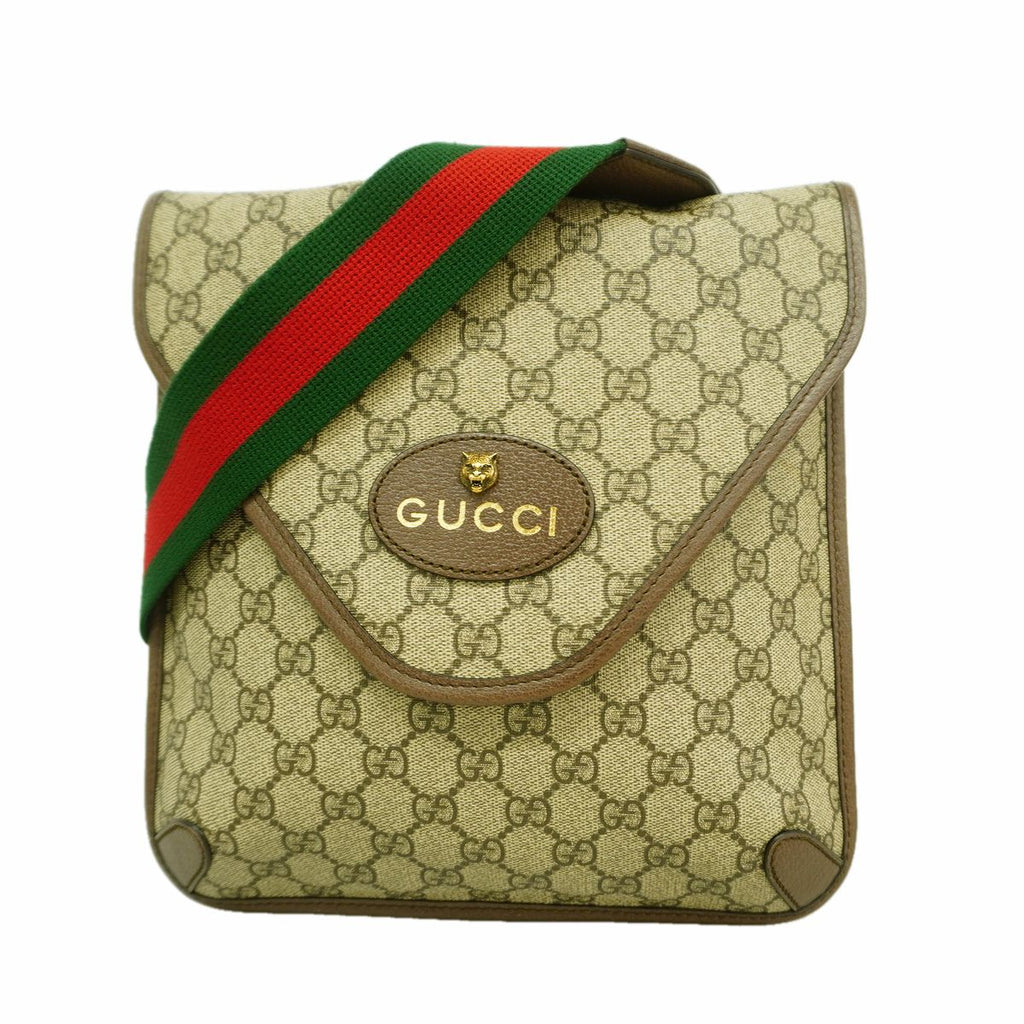 Gucci Shoulder Bag GG Supreme Beige Gold