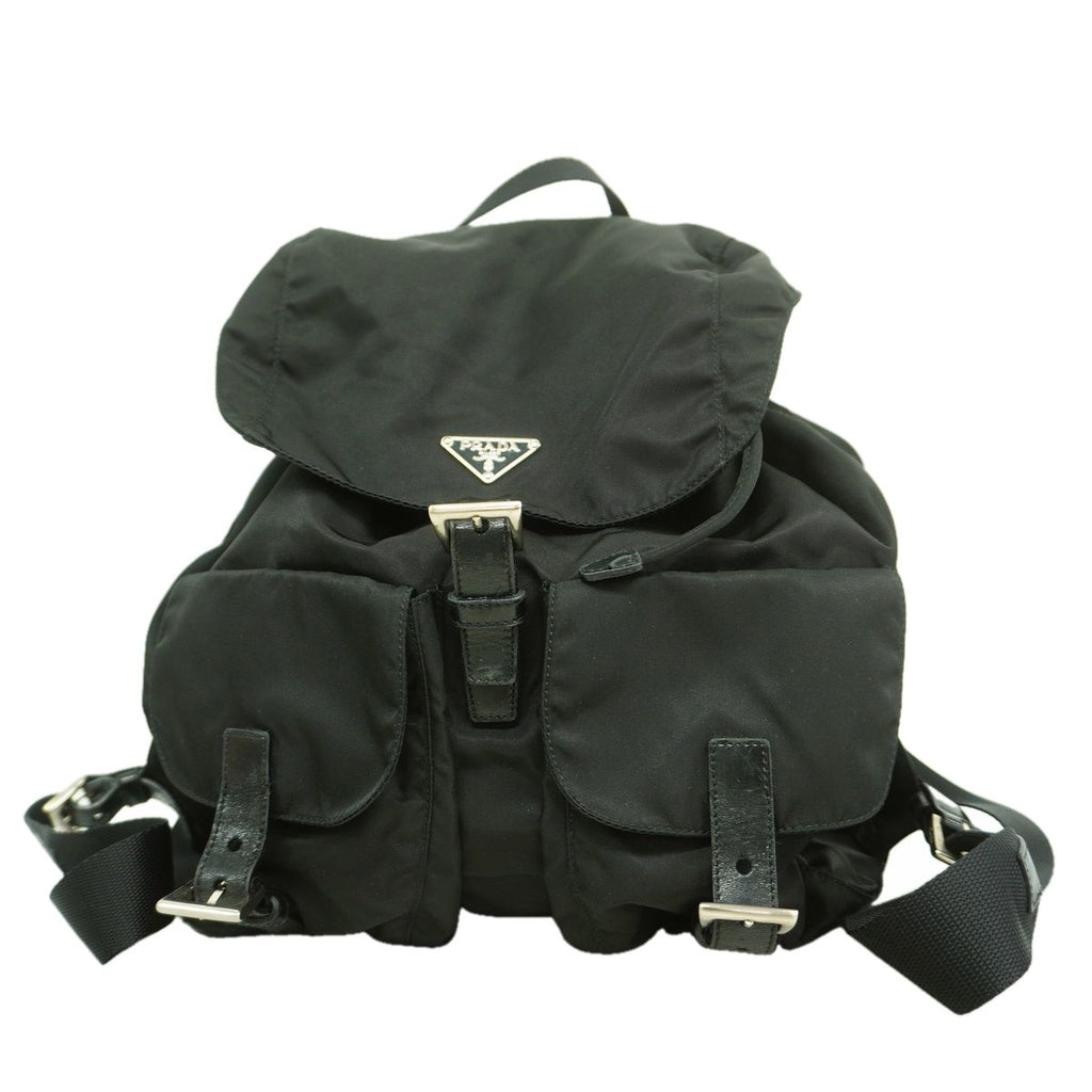 Prada Backpack Nylon Black Silver