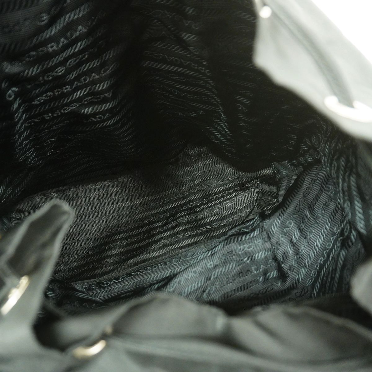 Prada Backpack Nylon Black Silver — view 4