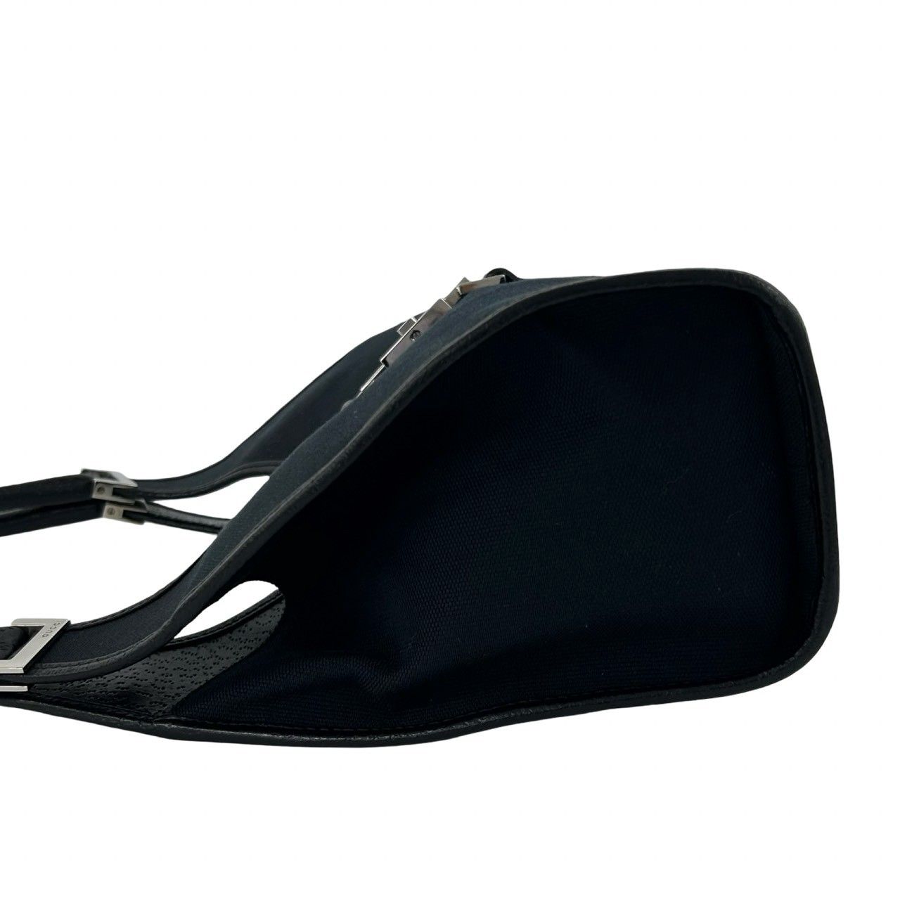 Gucci Jackie Canvas Leather Tote Shoulder Bag Handbag Black — view 5