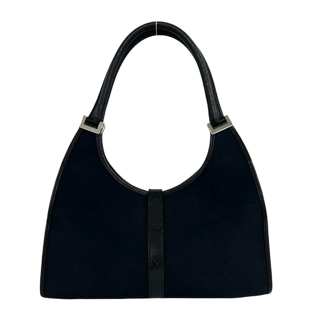 Gucci Jackie Canvas Leather Tote Shoulder Bag Handbag Black — view 3