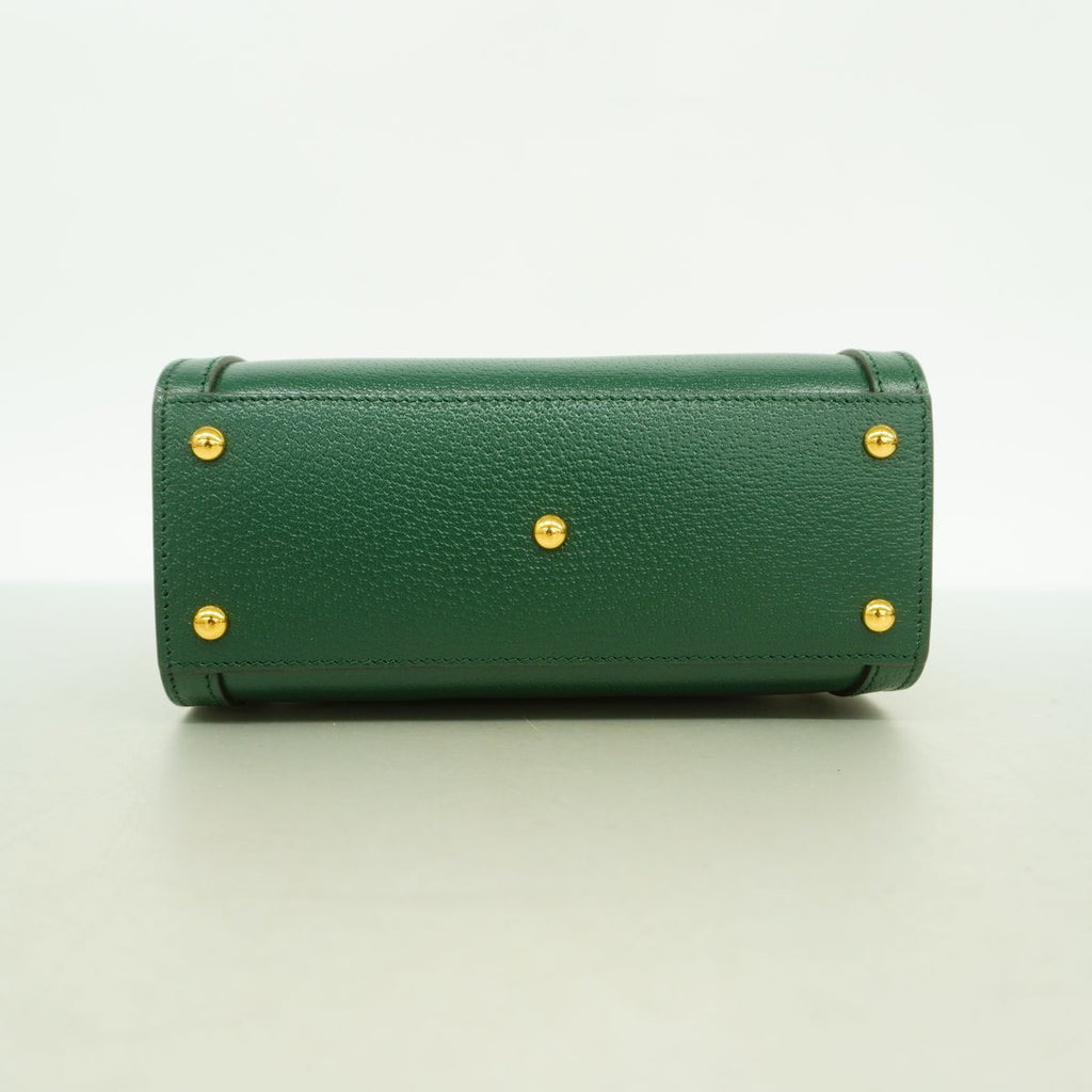 Gucci Bamboo Leather Green Gold 2-Way Bag — view 3