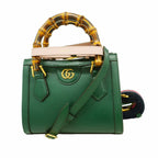 Gucci Bamboo Leather Green Gold 2-Way Bag