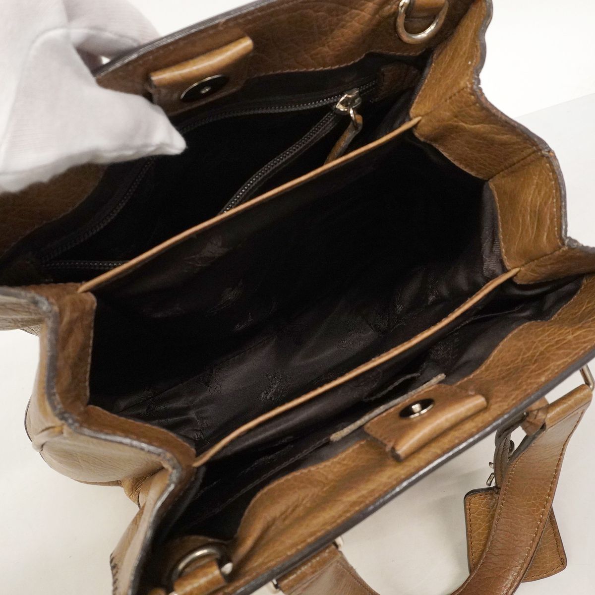 Celine Leather Brown Silver Handbag — view 4