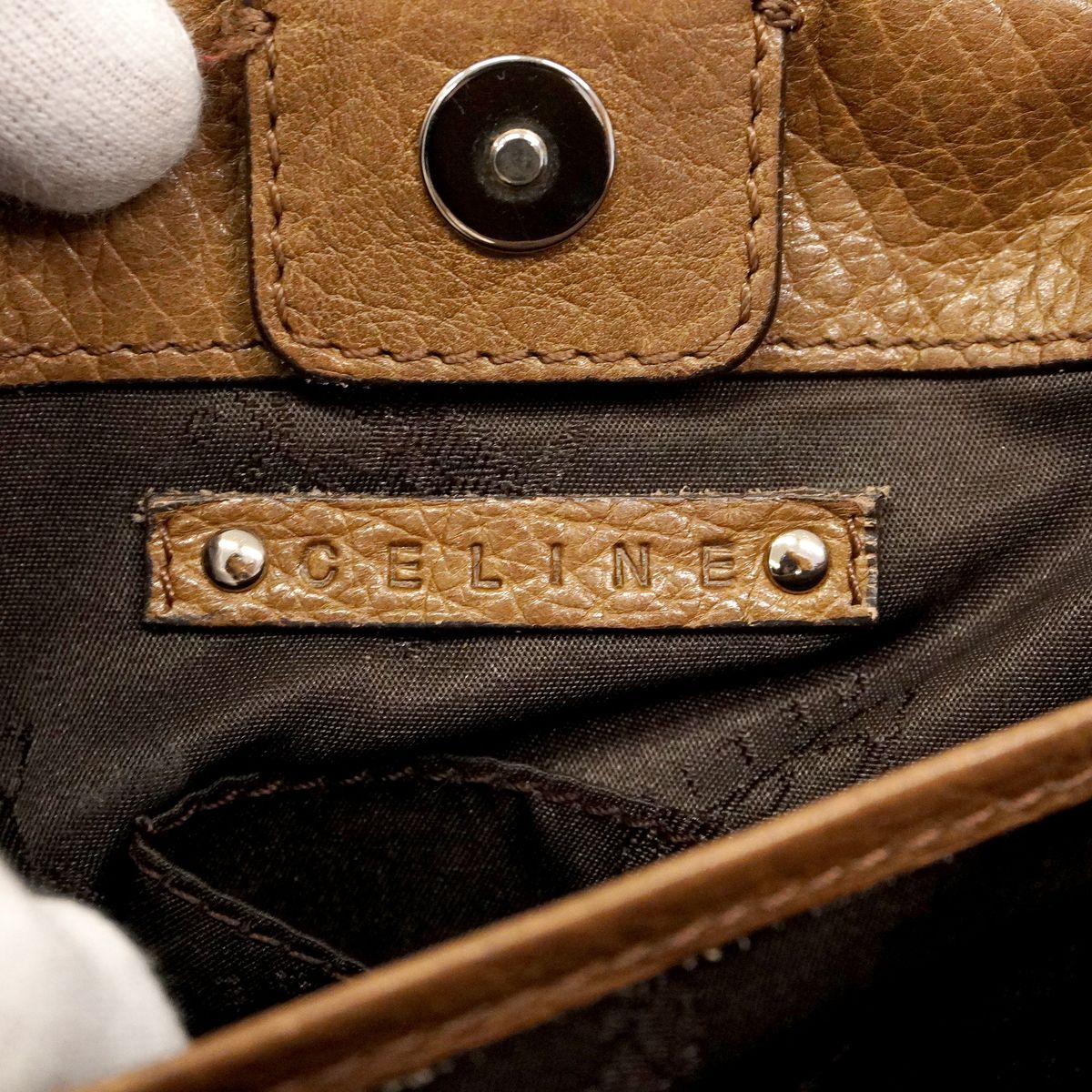 Celine Leather Brown Silver Handbag — view 5
