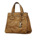 Celine Leather Brown Silver Handbag