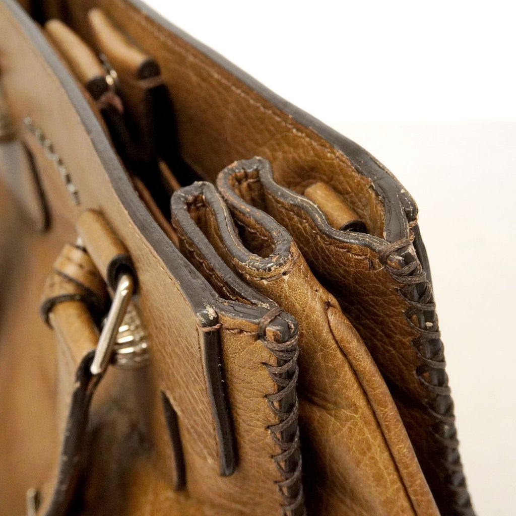 Celine Leather Brown Silver Handbag — view 6