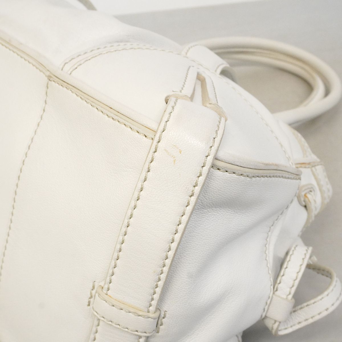 Celine Leather White Silver Handbag — view 8