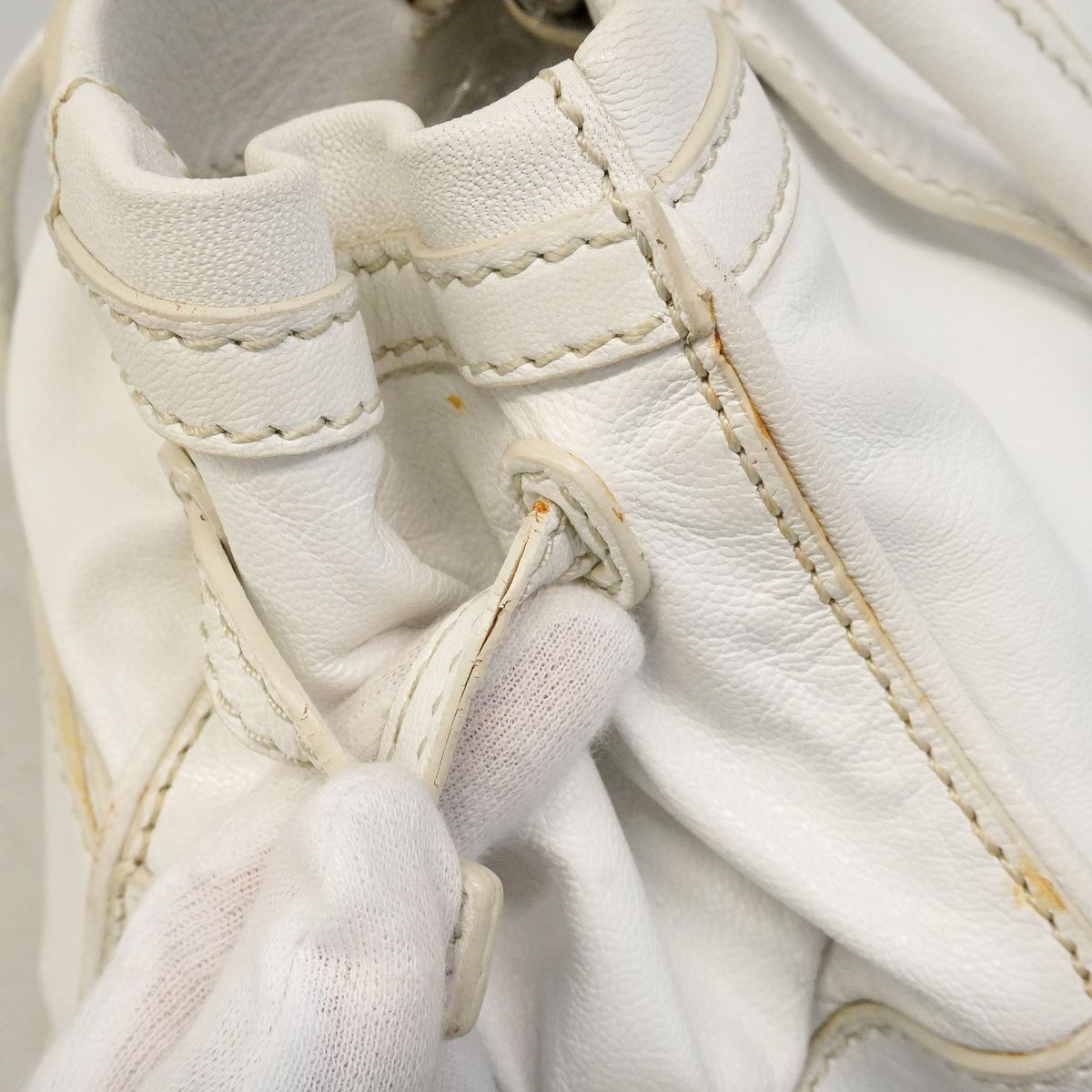 Celine Leather White Silver Handbag — view 6