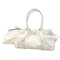 Celine Leather White Silver Handbag