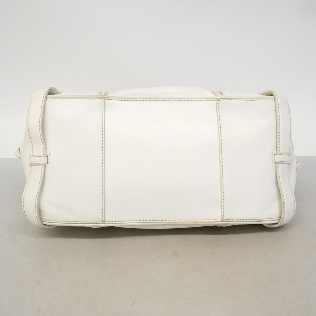 Celine Leather White Silver Handbag — view 3