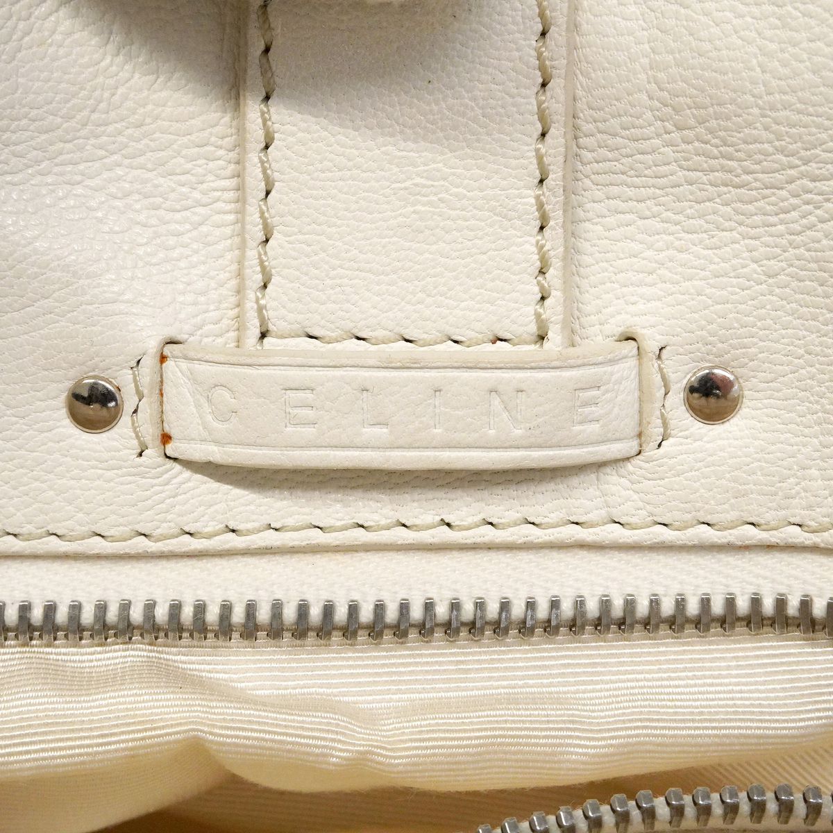 Celine Leather White Silver Handbag — view 5