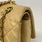 Chanel Shoulder Bag Quilted Lambskin Beige Gold — view 7