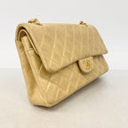 Chanel Shoulder Bag Quilted Lambskin Beige Gold — view 2