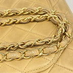 Chanel Shoulder Bag Quilted Lambskin Beige Gold — view 8