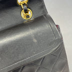 Chanel Shoulder Bag Quilted Lambskin Black Gold — view 8