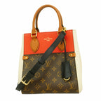 Louis Vuitton Handbag Monogram Fold Tote PM Brown Cream Cerise 2-Way