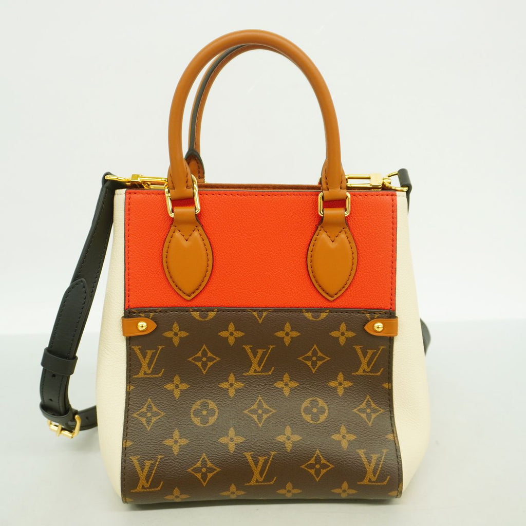 Louis Vuitton Handbag Monogram Fold Tote PM Brown Cream Cerise 2-Way — view 8