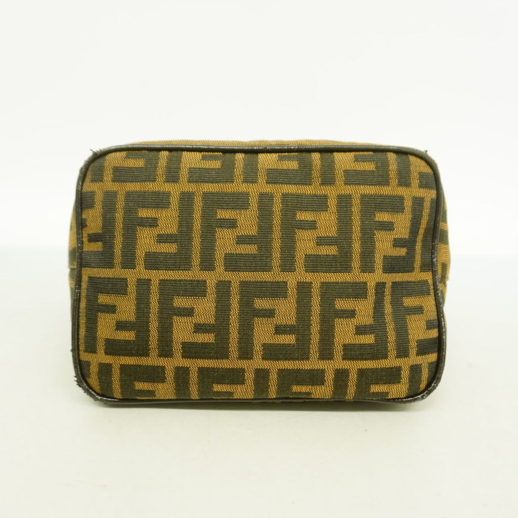 Fendi Shoulder Bag Zucca Nylon Canvas Brown Silver — view 3