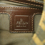 Fendi Shoulder Bag Zucca Nylon Canvas Brown Silver — view 5