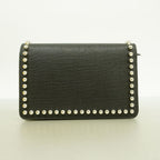 Fendi Shoulder Bag Leather Black Silver — view 8