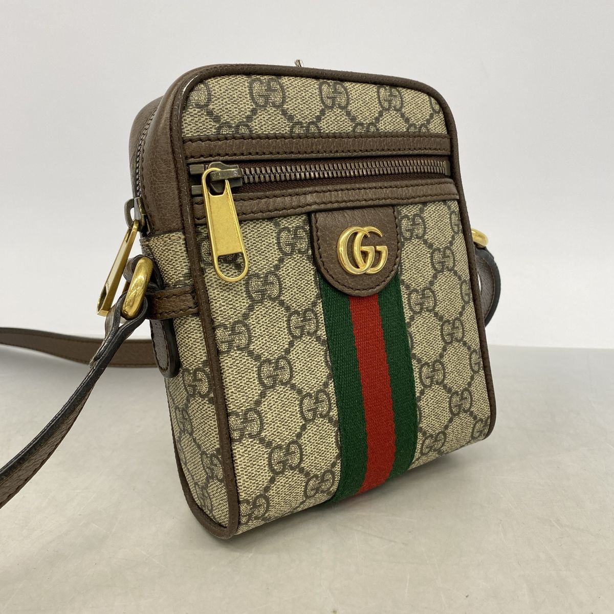Gucci Shoulder Bag Ophidia Brown Gold — view 2