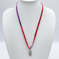Hermes Necklace Tourbillon Choker Silver Multicolor Metal Silk