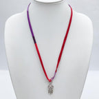 Hermes Necklace Tourbillon Choker Silver Multicolor Metal Silk