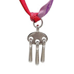 Hermes Necklace Tourbillon Choker Silver Multicolor Metal Silk — view 2