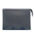 Louis Vuitton Clutch Pochette Voyage MM Ardoise Taiga Second Silver