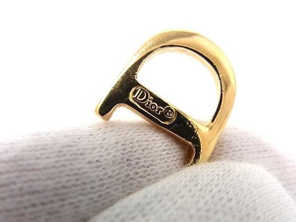 Dior Necklace CD Logo Swing Gold Metal Rhinestone — view 4