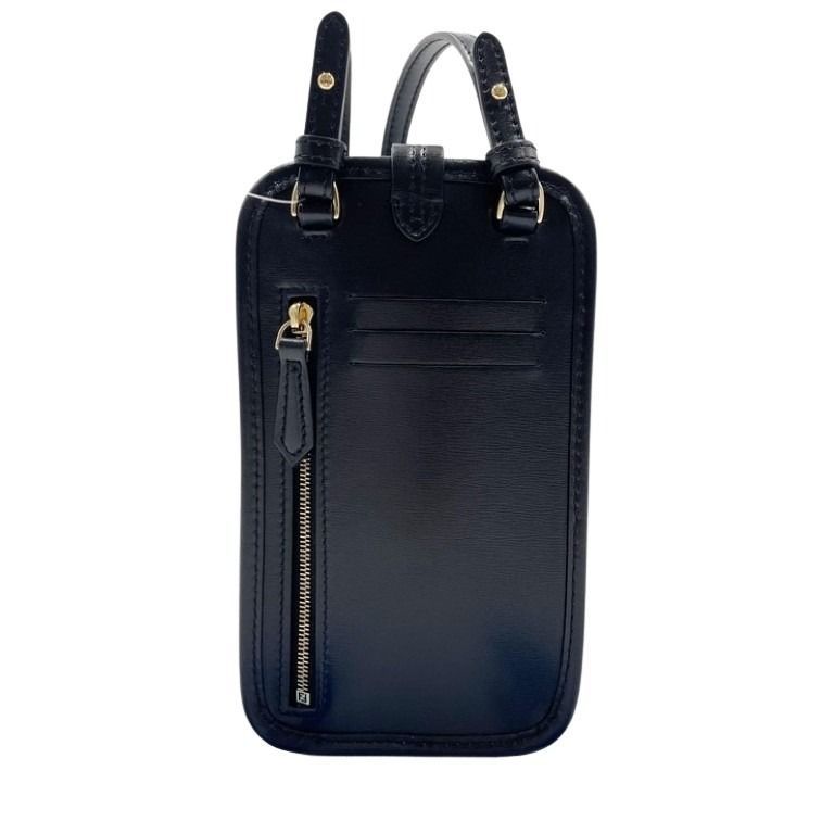 Fendi Shoulder Bag Phone Pouch Black Leather Smartphone — view 2