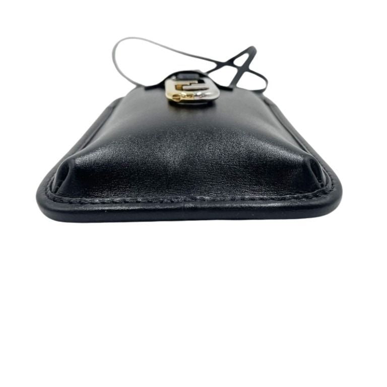 Fendi Shoulder Bag Phone Pouch Black Leather Smartphone — view 3