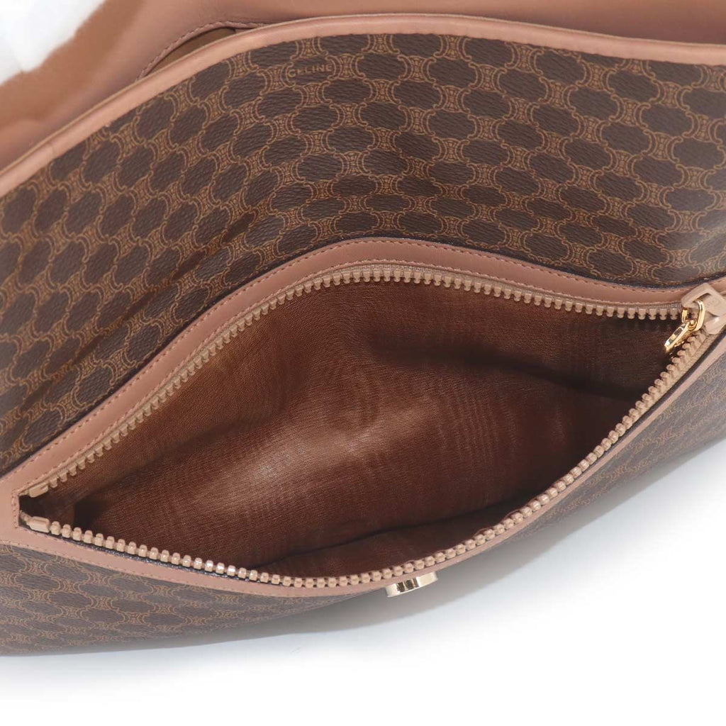 Celine Macadam Clutch Leather Brown Gold Vintage — view 8